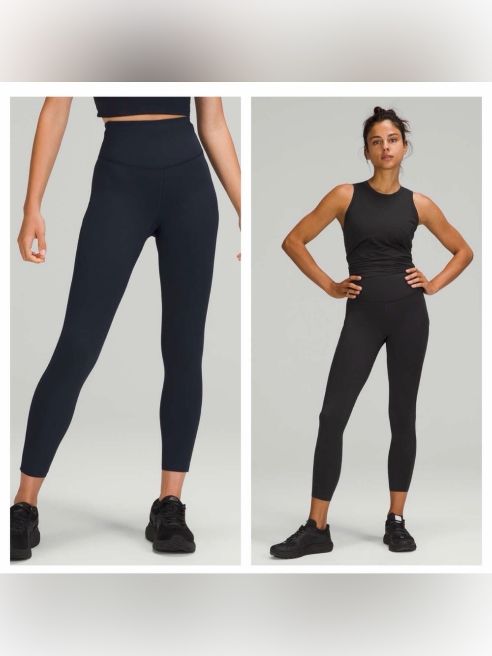Lot of Two Lululemon Base Pace High-Rise Tights 25" Black and Navy Size 6